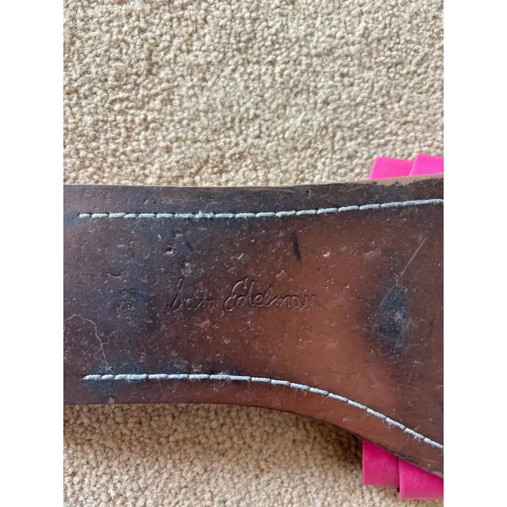 Sam Edelman Pink Leather Slide Sandals